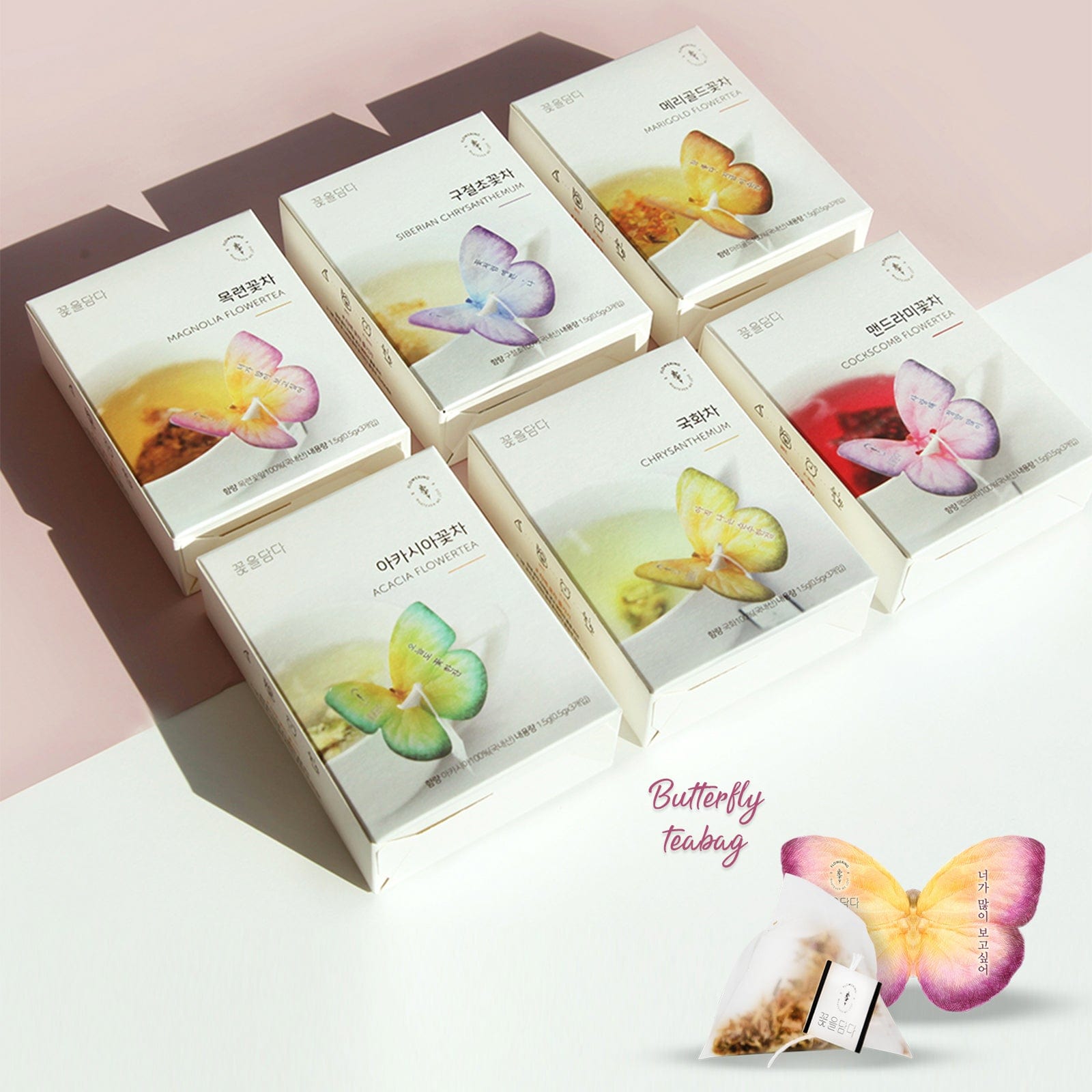 KKOKDAM Butterfly Flower Tea Bag 6 Butterfly Flower Tea Bag Orange Box